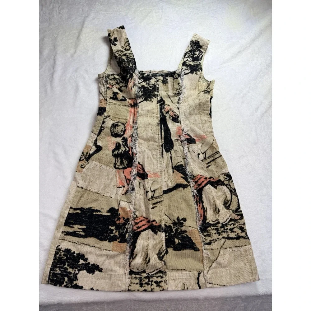 Urban Outfitters Uncut Corduroy‎ Mini Dress  Square Neck Size S Whimsigoth Artsy